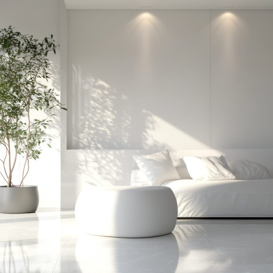minimalist-white-living-room-with-large-window-green-plant